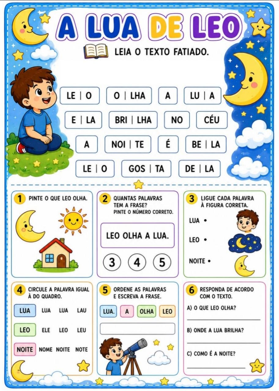 Exemplo de atividade pedagógica 2 do Kit de Textos Fatiados