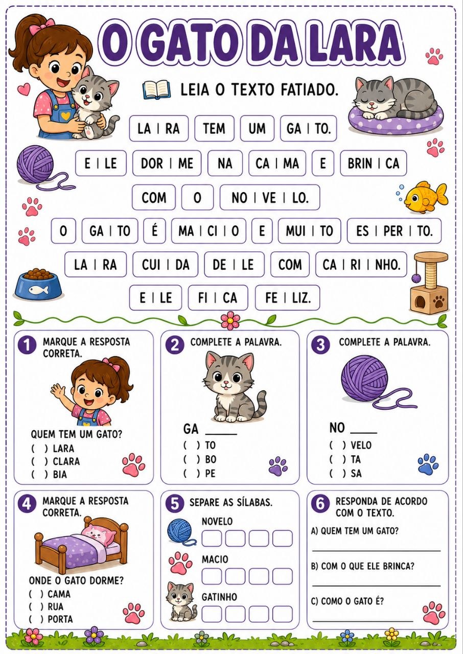 Exemplo de atividade pedagógica 9 do Kit de Textos Fatiados